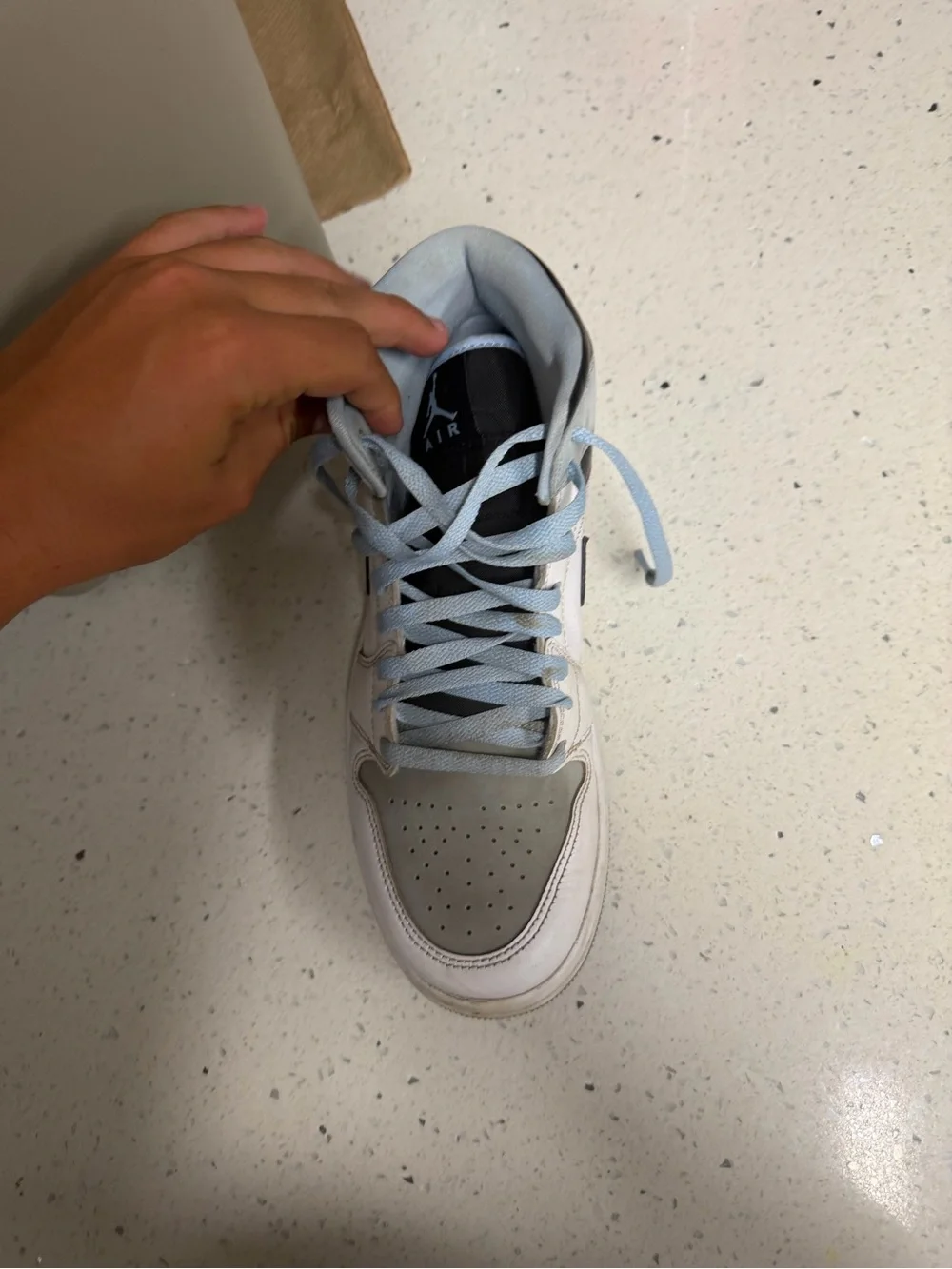 Jordan Kids' High-Top Sneakers in Light Blue, White, and Black